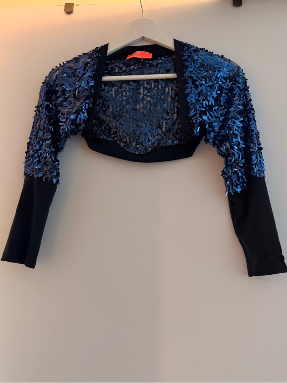 Sequined festival Crop Shrug Bolero - Navy Blue